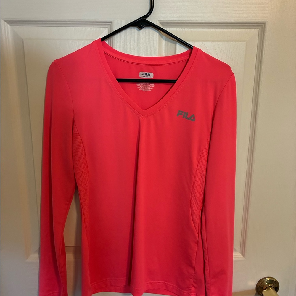 Fila Women's Vibrant Coral Long Sleeve Tee